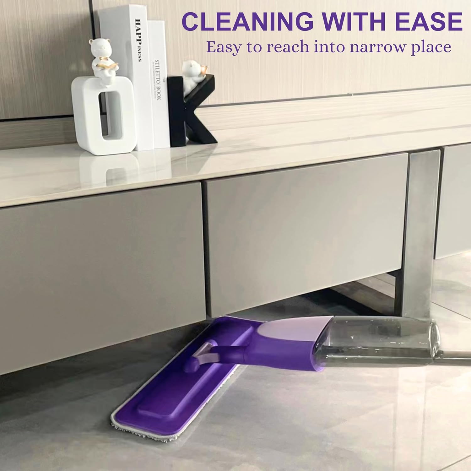FLOORINGTON Spray Mop for Floor Cleaning Wet & Dry Microfiber Mop with 550ML Refillable Bottle, 4 Washable Pads, 4 Microfibre Cloth and 1 Scraper Perfect for Home, Kitchen, Hardwood, Tile Floors PS08 - Floorington