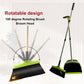FLOORINGTON Long Handled Dustpan and Brush Set Upright Broom with Soft Bristles & Durable Dustpan for Indoor and Outdoor Cleaning Includes Free Mini Dustpan & Brush Set (Green & Black) - Floorington