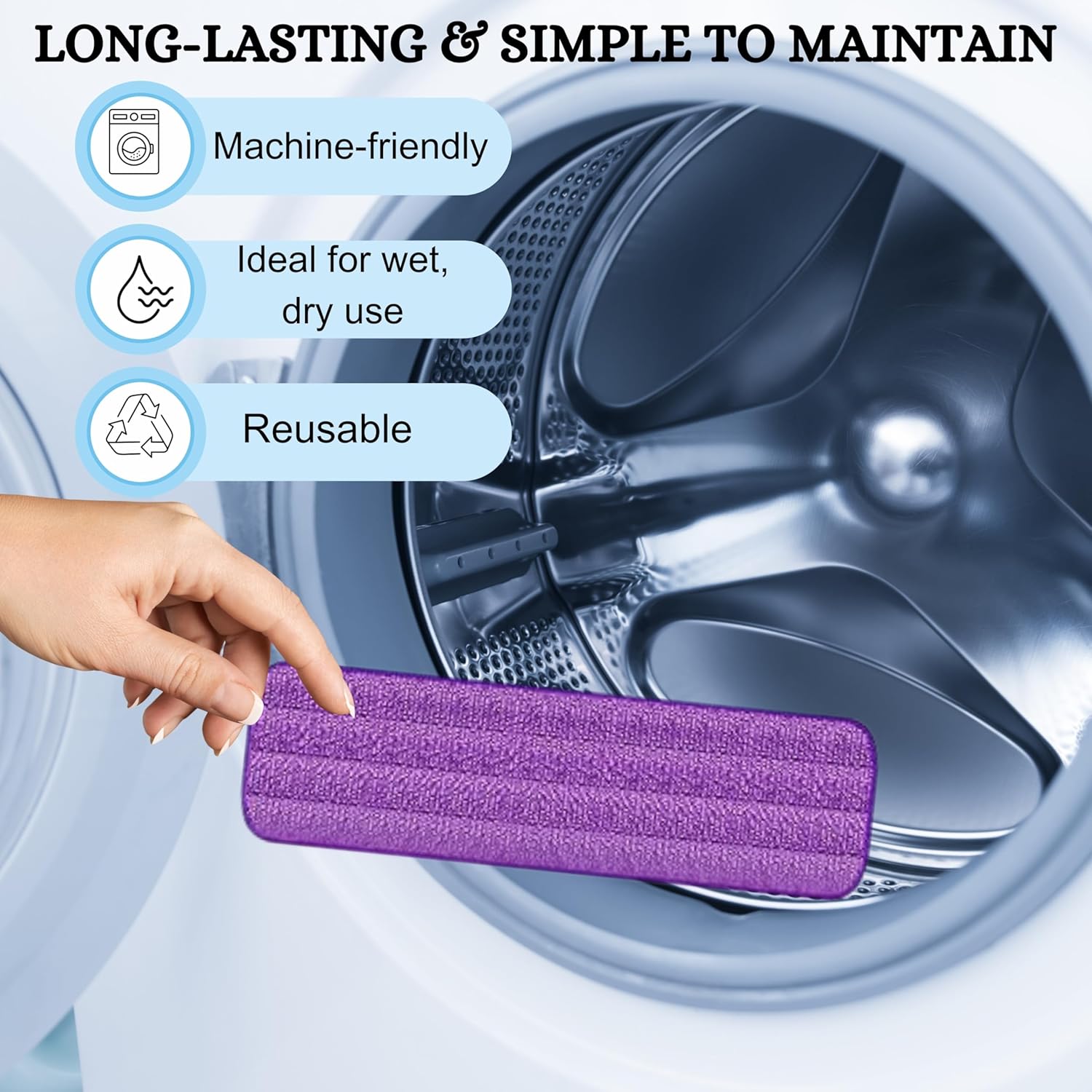 FLOORINGTON Spray Mop for Floor Cleaning Wet & Dry Microfiber Mop with 550ML Refillable Bottle, 4 Washable Pads, 4 Microfibre Cloth and 1 Scraper Perfect for Home, Kitchen, Hardwood, Tile Floors PS08 - Floorington