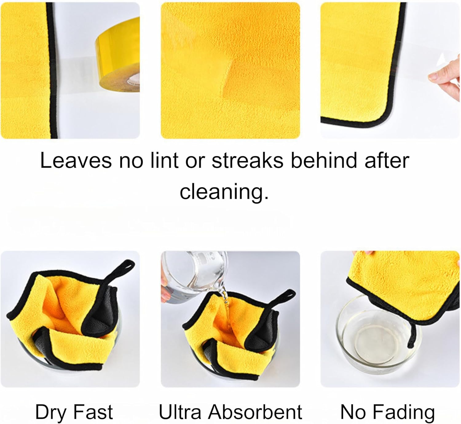 Floorington Premium Microfibre Cleaning Cloths Pack of 10, Double-layer, Lint Free Super Absorbent Towel for Household and Car Washing, Drying Size40 x 30 cm free Mini dustpan & brush set MT55 - Floorington