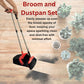 FLOORINGTON Long Handled Dustpan and Brush Set Upright Broom with Soft Bristles & Durable Dustpan for Indoor and Outdoor Cleaning Includes Free Mini Dustpan & Brush Set (Green & Black) - Floorington